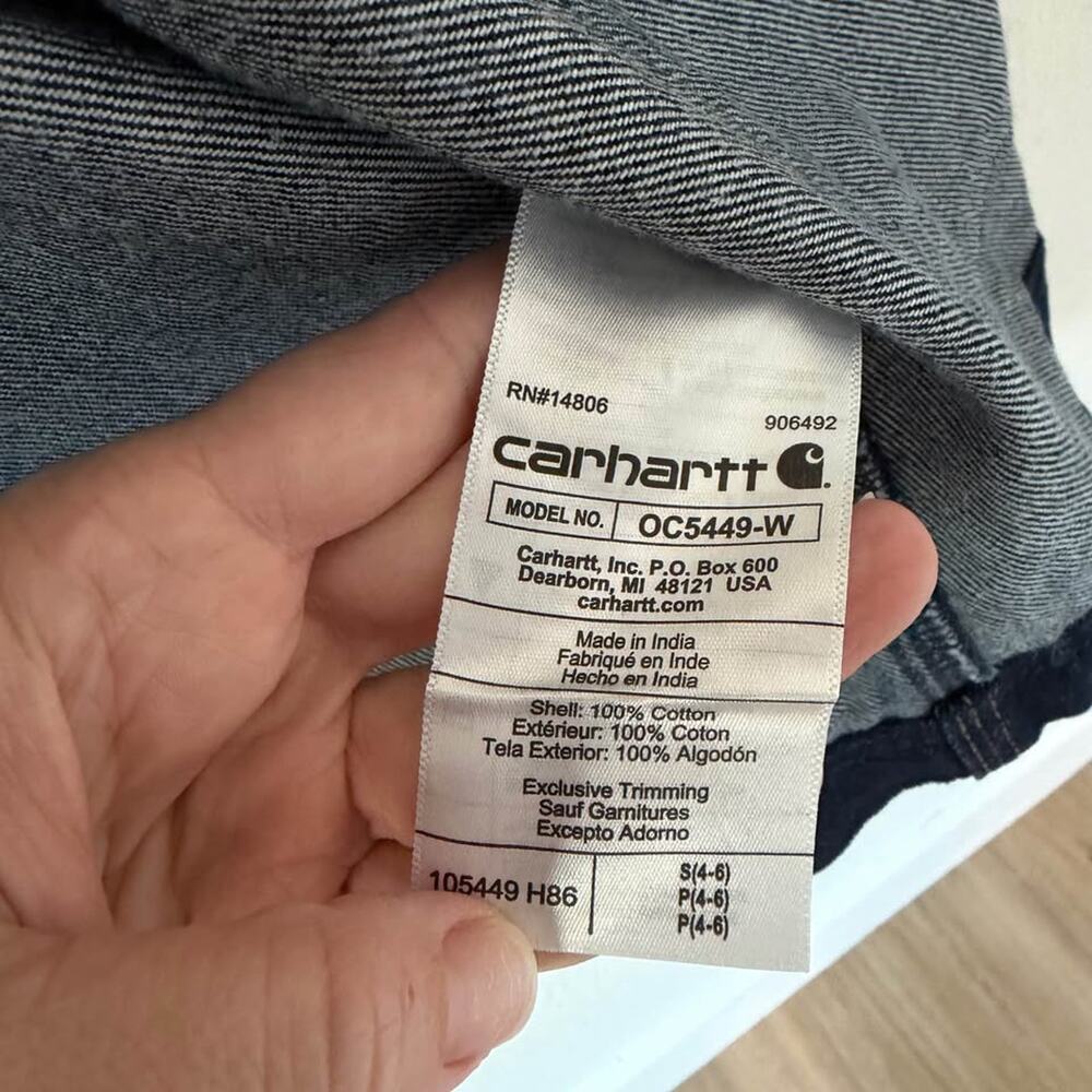 New with Tags Women’s Carhartt Denim Chore Coat Relaxed Fit Size Small - Picture 9 of 9